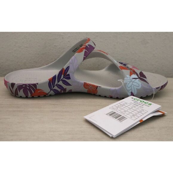 Crocs 211698-101 Women's Sz 6 Pearl/Light Gray Kadee II Tropical Sandals - Picture 4 of 9